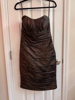 JOVANI Brown Ruched Strapless Cocktail Dress Size 4